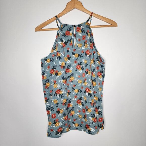 🌻3 for $18 Paper Moon Blue Floral Sleeveless Top - Picture 4 of 4